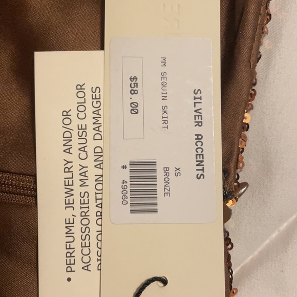 XS gold Sequin skirt - Picture 2 of 4